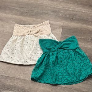 Cream and Green shirts